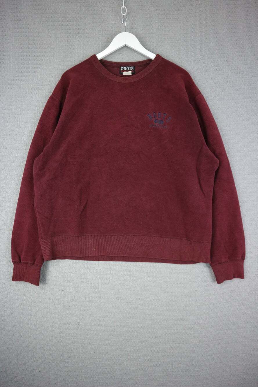 Roots Vintage 2000s reverse weave Cotton Sweater Made in Canada